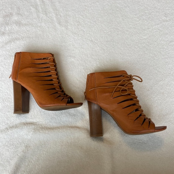 Lace Up Heeled Booties with Cutouts - Picture 3 of 4